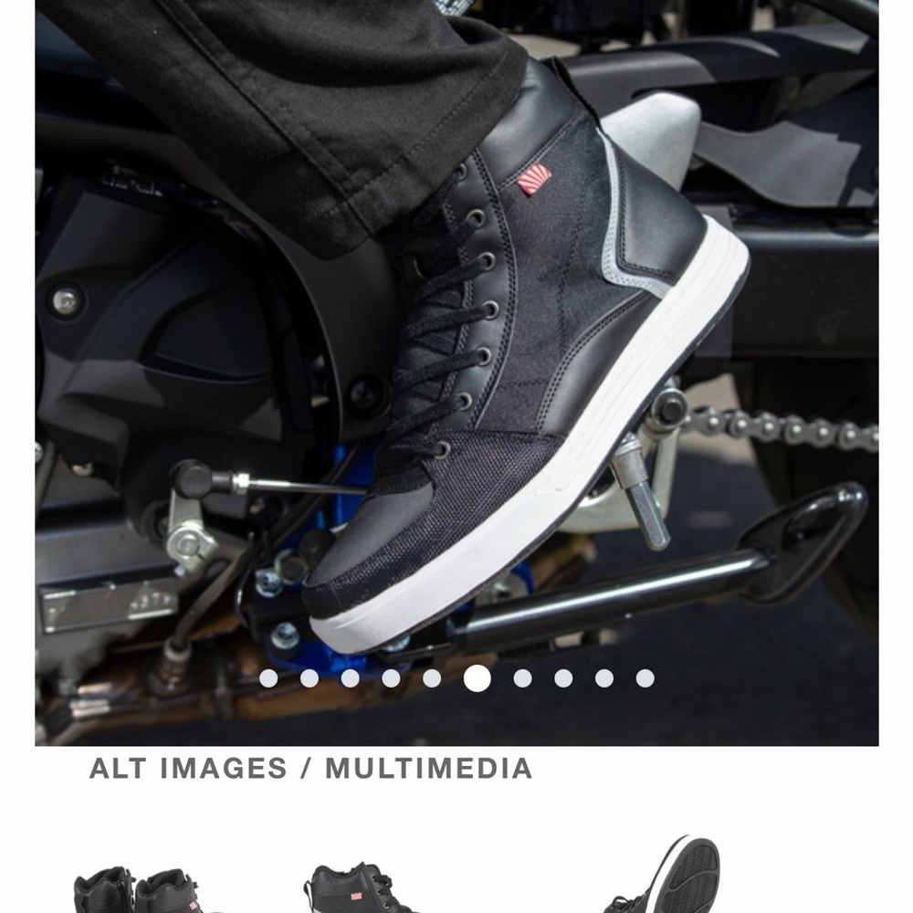 Noru - Men’s Black High-Top Biker Sneakers- Size 8